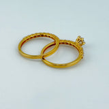 21K Gold Sparkling Bridal Ring Set 3.79 grams | 201410