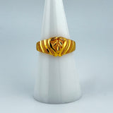 21K Gold Floral Engraved Ring 1.95 grams | 201409