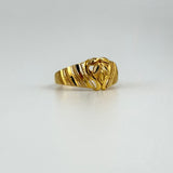 21K Gold Floral Engraved Ring 1.95 grams | 201409
