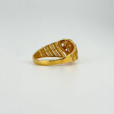 21K Gold Floral Engraved Ring 1.95 grams | 201409