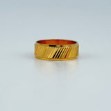 Diagonal Texture Gold Band Ring 5.35 grams | 201427