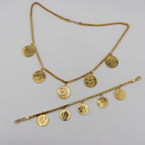 21K Gold Lira Halabi Necklace & Bracelet Set 43.73 grams | 206470