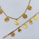 21K Gold Lira Halabi Necklace & Bracelet Set 43.73 grams | 206470