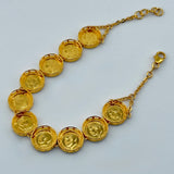 21K Gold Lira 10-Motif Bracelet 15.22 grams | 206479