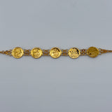 21K Gold Lira 5-Motif Bracelet 5.47 grams | 206484