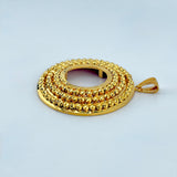 21K Gold 3-Row Beaded Coin Frame Pendant 14.95 grams | 206517