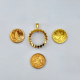 21K Gold Honeycomb Coin Frame Pendant 2.93 grams | 206518