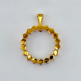 21K Gold Honeycomb Coin Frame Pendant 2.93 grams | 206518