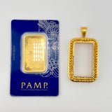 21K Gold PAMP 1-Row Beaded Frame Pendant 9.87 grams | 206520