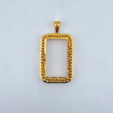 21K Gold PAMP 1-Row Beaded Frame Pendant 9.87 grams | 206520