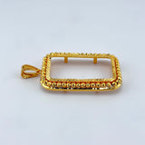 21K Gold PAMP 1-Row Beaded Frame Pendant 9.87 grams | 206520