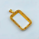 21K Gold PAMP 1-Row Beaded Frame Pendant 9.87 grams | 206520