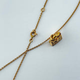 14K Yellow Gold Purse Necklace Sapphire & Diamond | 201641