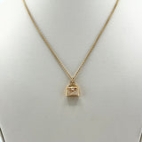 14K Yellow Gold Purse Necklace Sapphire & Diamond | 201641