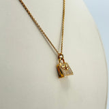 14K Yellow Gold Purse Necklace Sapphire & Diamond | 201641
