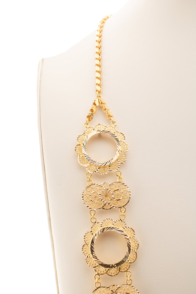 Gold Coin Klada Necklace - Coin Frame Bezel Lira