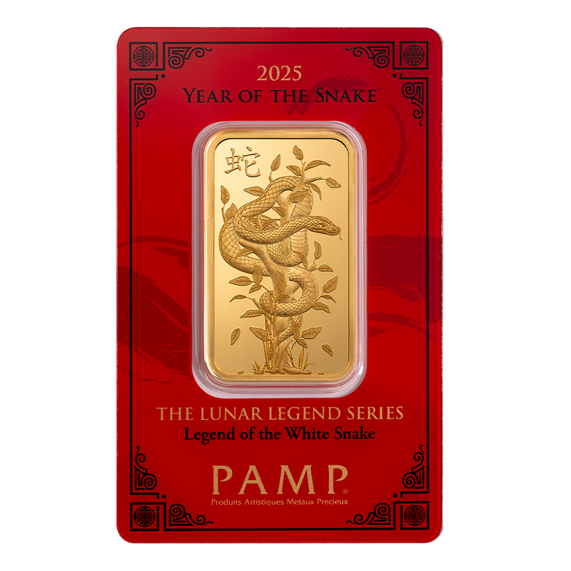 2025 Lunar Year of the Snake - Legend of the White Snake 1oz Gold Bar